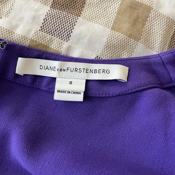 DIANE VON FURSTENBERG MINI DRESS PURPLE, SLEEVELSS - Picture 5 of 7